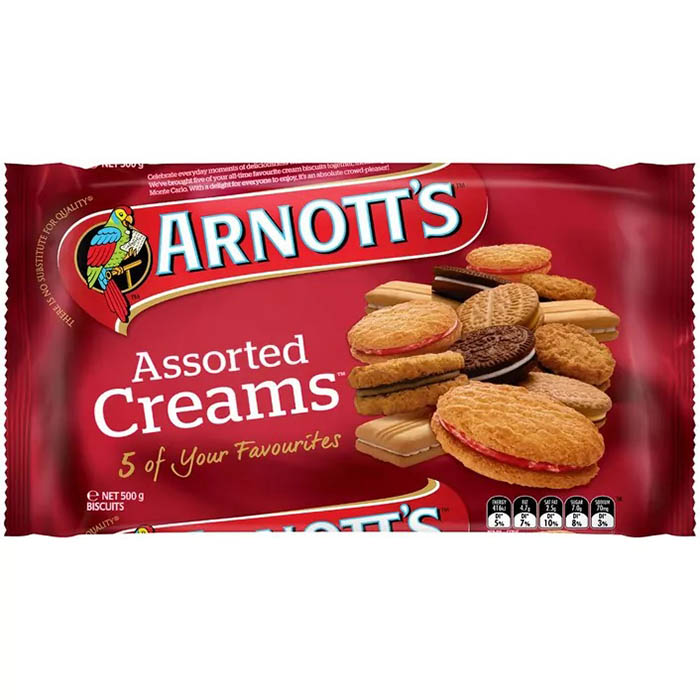 ARNOTTS ASSORTED CREAM BISCUITS 500G