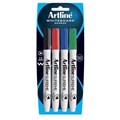 ARTLINE SUPREME ANTIMICROBIAL WHITEBOARD MARKER BULLET 15MM ASSORTED PACK 4
