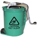 CLEANLINK MOP BUCKET HEAVY DUTY METAL WRINGER 16 LITRE GREEN