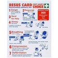 FIRST AIDERS CHOICE CPR RESUSCITATION POCKET CARD