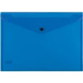BANTEX DOCUMENT FOLDER BUTTON CLOSURE A4 TRANSPARENT BLUE