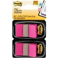 POSTIT 680BP2 FLAGS BRIGHT PINK TWIN PACK 100