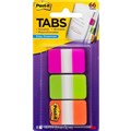 POSTIT 686PGO DURABLE FILING TABS SOLID 38MM PINKGREENORANGE PACK 66