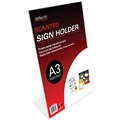 DEFLECTO SIGN HOLDER SLANTED PORTRAIT A3 CLEAR