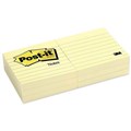 POSTIT 6306PK LINED NOTES 76 X 76MM CANARY YELLOW PACK 6