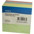 INITIATIVE REPOSITIONAL NOTES CUBE 76 X 76MM PASTEL ASSORTED 500 SHEETS