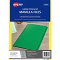 AVERY 88232 MANILLA FOLDER FOOLSCAP GREEN PACK 20