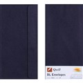 QUILL DL COLOURED ENVELOPES PLAINFACE STRIP SEAL 80GSM 110 X 220MM BLACK PACK 25