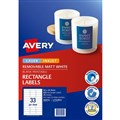AVERY 959152 L7157REV REMOVABLE MULTIPURPOSE LABEL LASERINKJET 33UP MATT WHITE PACK 25