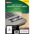 AVERY 959203 L6012 DURABLE METALLIC HEAVY DUTY LABELS SILVER 10UP PACK 20