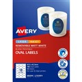 AVERY 980008 L7101REV REMOVABLE BLANK PRINTABLE LABELS OVAL LASERINKJET 18UP MATT WHITE PACK 180