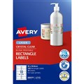 AVERY 980019 L7113 BLANK PRINTABLE LABELS RECTANGLE LASER 10UP CRYSTAL CLEAR PACK 10