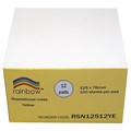 RAINBOW REPOSITIONAL NOTES 125X76MM 100 SHEET PAD YELLOW PACK 12