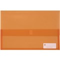 MARBIG POLYPICK DOCUMENT WALLET FOOLSCAP TRANSLUCENT ORANGE