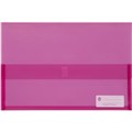 MARBIG POLYPICK DOCUMENT WALLET FOOLSCAP TRANSLUCENT PINK