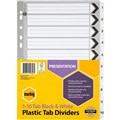 MARBIG INDEX DIVIDER REINFORCED 110 TAB A4 BLACKWHITE