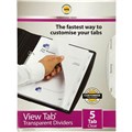 MARBIG PROFESSIONAL VIEWTAB DIVIDER PP 5TAB A4 CLEAR