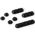 DURABLE CAVOLINE SELF ADHESIVE CABLE MANAGEMENT CLIPS ASSORTED GRAPHITE PACK 7