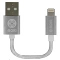MOKI SYNCHARGE BRAIDED CABLE USBA TO LIGHTNING 100MM SILVER