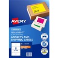 AVERY 36103 L7165FO HIGH VISIBILITY SHIPPING LABEL LASER 8UP FLUORO ORANGE BOX 25