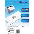 UNISTAT 38937 MULTIPURPOSE LABEL 14UP 98 X 38MM WHITE PACK 100