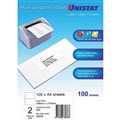 UNISTAT 38938 MULTIPURPOSE LABEL 2UP 148 X 210MM WHITE PACK 100