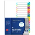 AVERY 922006 L741115 CUSTOMISABLE TABLE OF CONTENTS COLOURED DIVIDER 115 TAB A4