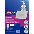AVERY 959022 L7551 CRYSTAL CLEAR ADDRESS LABEL LASER 65UP CLEAR PACK 25