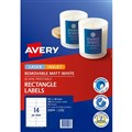 AVERY 959046 L7163REV REMOVABLE MULTIPUROSE LABEL LASERINKJET 14UP MATT WHITE PACK 25