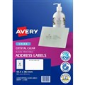 AVERY 959055 L7560 CRYSTAL CLEAR ADDRESS LABEL LASER 21UP CLEAR PACK 25