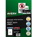 AVERY 959067 L7067 HEAVY DUTY LASER LABELS 1UP WHITE PACK 25
