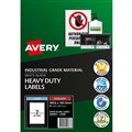 AVERY 959068 L7068 HEAVY DUTY LASER LABELS 2UP WHITE PACK 25