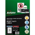 AVERY 959070 L4778 HEAVY DUTY LASER LABELS 48UP WHITE PACK 25
