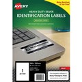 AVERY 959204 L6013 HEAVY DUTY LASER LABELS 1UP SILVER PACK 20