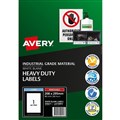 AVERY 959211 REMOVABLE HEAVYDUTY LABELS 210 X 297MM WHITE PACK 20