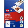 AVERY 959775 L7651CL MULTIPURPOSE PHOTO QUALITY LABEL 65UP WHITE PACK 20