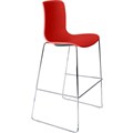 DAL ACTI BAR STOOL SLED BASE HIGH 760MM CHROME FRAME POLYPROP SHELL