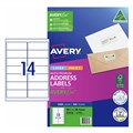 AVERY 959004 L7163 QUICK PEEL ADDRESS LABEL WITH SURE FEED LASER 14UP WHITE PACK 100