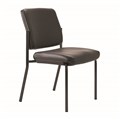 BURO LINDIS 4 LEG CHAIR BLACK POWDERCOAT FRAME NO ARMS JETT BLACK PU