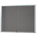 VISIONCHART BE NOTICED NOTICE CASE 2 SLIDING DOOR 1220 X 915MM SILVER FRAME GREY BACKING