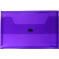 BANTEX TRANSLUCENT DOCUMENT WALLET POP GEAR PP HOOK AND LOOP CLOSURE FOOLSCAP PURPLE