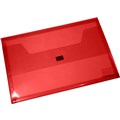 BANTEX TRANSLUCENT DOCUMENT WALLET POP GEAR PP HOOK AND LOOP CLOSURE FOOLSCAP RED