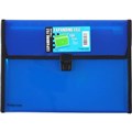 BANTEX EXPANDING FILE POP GEAR  13 POCKET BUCKLE CLOSURE A4 BLUE