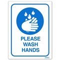 DURUS WALL SIGN WASH HANDS RECTANGLE 225 X 300MM BLUEWHITE