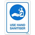 DURUS WALL SIGN USE HAND SANITISER RECTANGLE 225 X 300MM BLUEWHITE