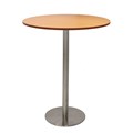 RAPIDLINE ESTILO DRY BAR TABLE 900MM DIA BEECH AND STAINLESS STEEL BASE