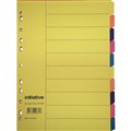 INITIATIVE DIVIDERS MANILLA 10 TAB A4 BRIGHT COLOURS