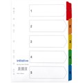 INITIATIVE INDEX DIVIDERS A4 15 TAB WHITE WITH COLOURED TABS