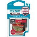 DYMO 1978366 D1 DURABLE LABEL CASSETTE TAPE 12MM X 3M WHITE ON RED
