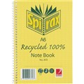 SPIRAX 813 NOTEBOOK 7MM RULED 100 RECYCLED CARDBOARD COVER SPIRAL BOUND A6 100 PAGE